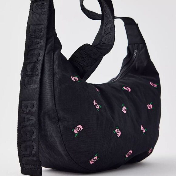 NWT Baggu Crescent Bag Medium - Embroidered Rosette - Picture 4 of 6
